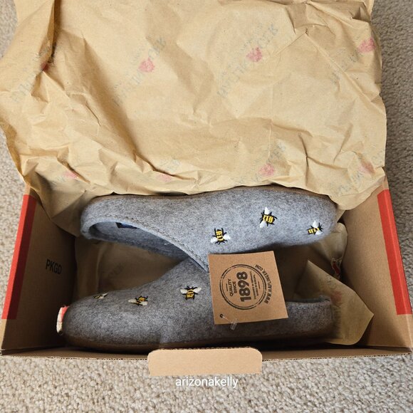 NIB Haflinger Wool Slippers Bumblebees Bees Api Size 37 - Picture 7 of 10